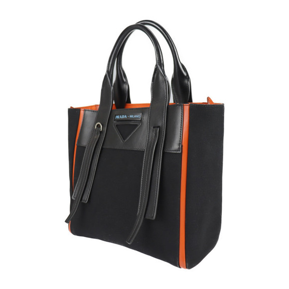 Prada Canvas Ouverture Bag Tote Leather Mini Orange Black - Picture 1 of 9
